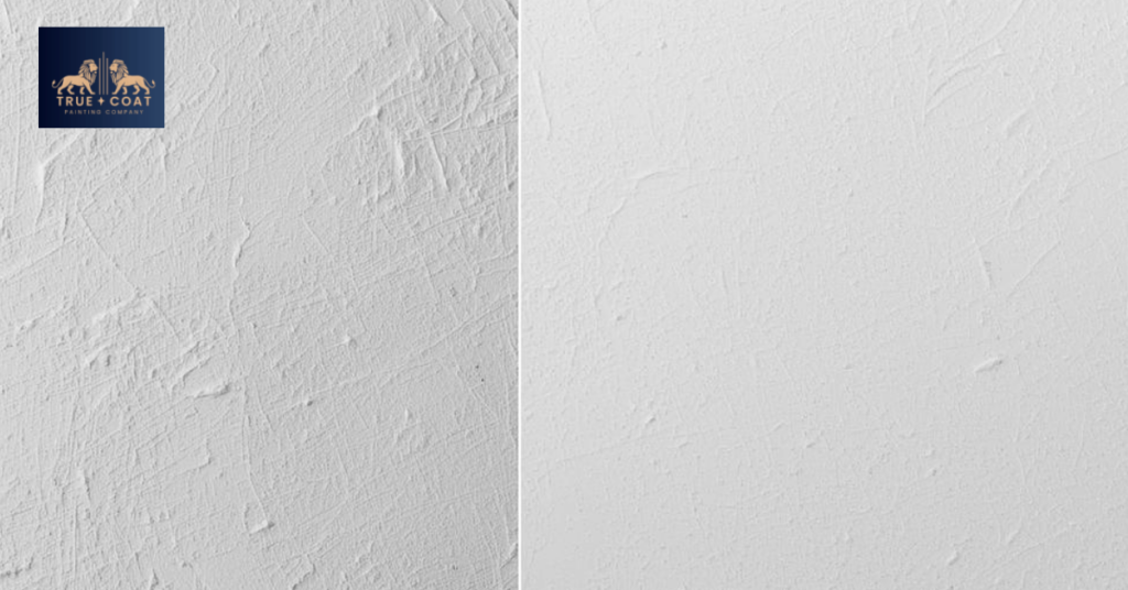 Side-by-side comparison showing different drywall finish levels from rough to smooth. Clean, clinical lighting demonstrates surface texture differences. No text on image.