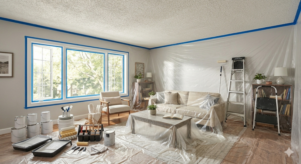 How Do You Get a Clean Finish When Painting Popcorn Ceiling?